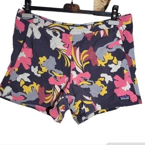 Patagonia floral swim bermuda outdoors hiking travel shorts drawstring small
